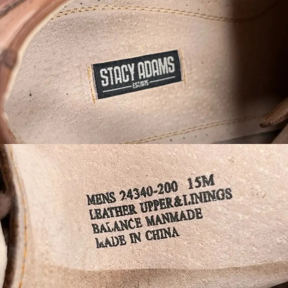 Stacy Adams Lace Up Dress Shoes Brown 15M